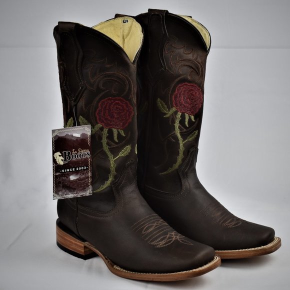 La Sierra Boots Shoes - La Vie En Roses Chocolate Brown Western Boots